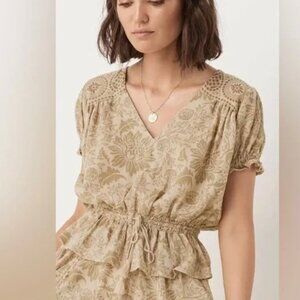 NWT spell lioness cap sleeve blouse in smoke Size Small (S)
